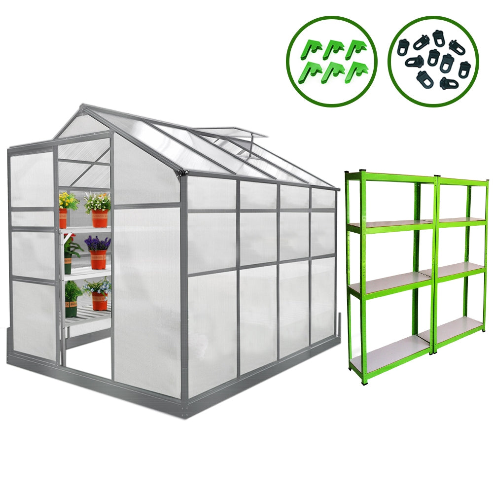 Greenhouse 6ft x 8ft With Base And Racking - Like New