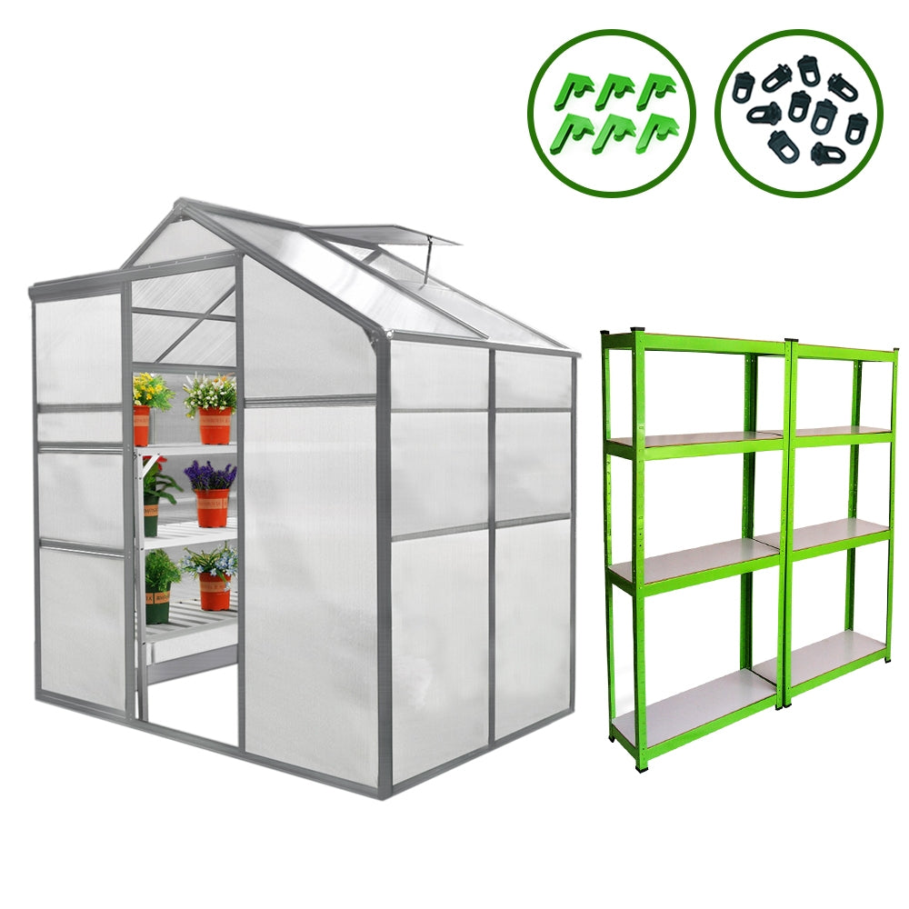 Greenhouse 6ft x 4ft And 2 x Water-resistant Racks - Used - Good
