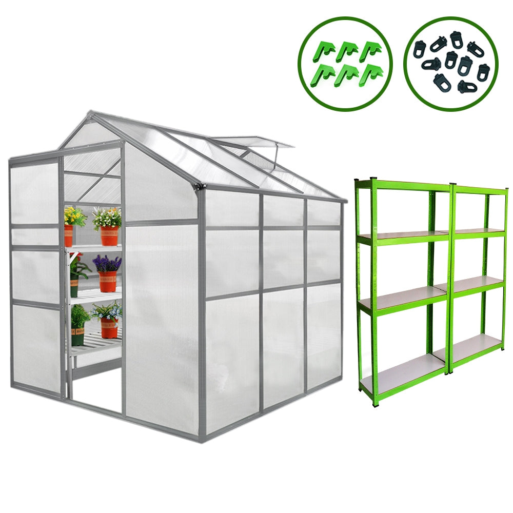 Greenhouse 6ft x 6ft And 2 x Water-resistant Racks - Used - Acceptable