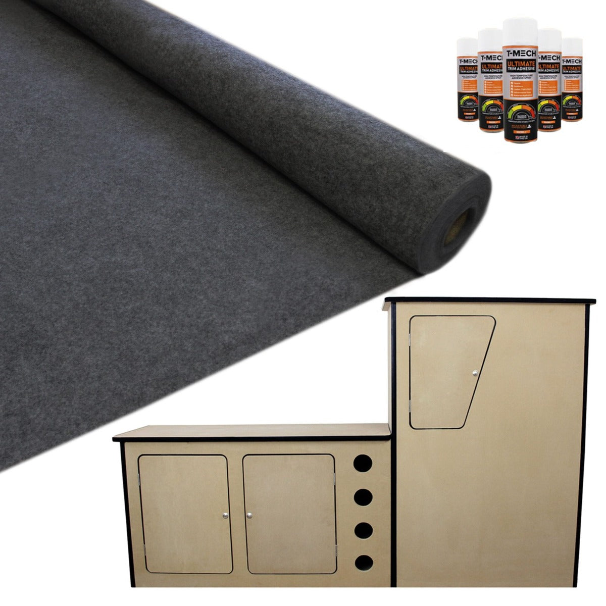 11sqm Anthracite Van Lining & Glue With Camper Kitchen - Like New