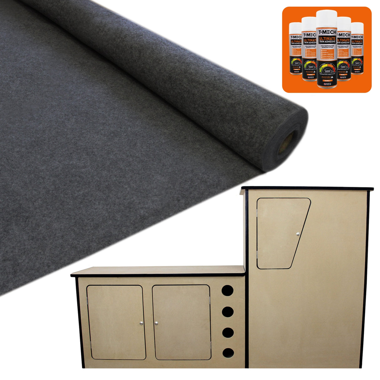 11sqm Anthracite Van Lining & Glue With Camper Kitchen - Like New