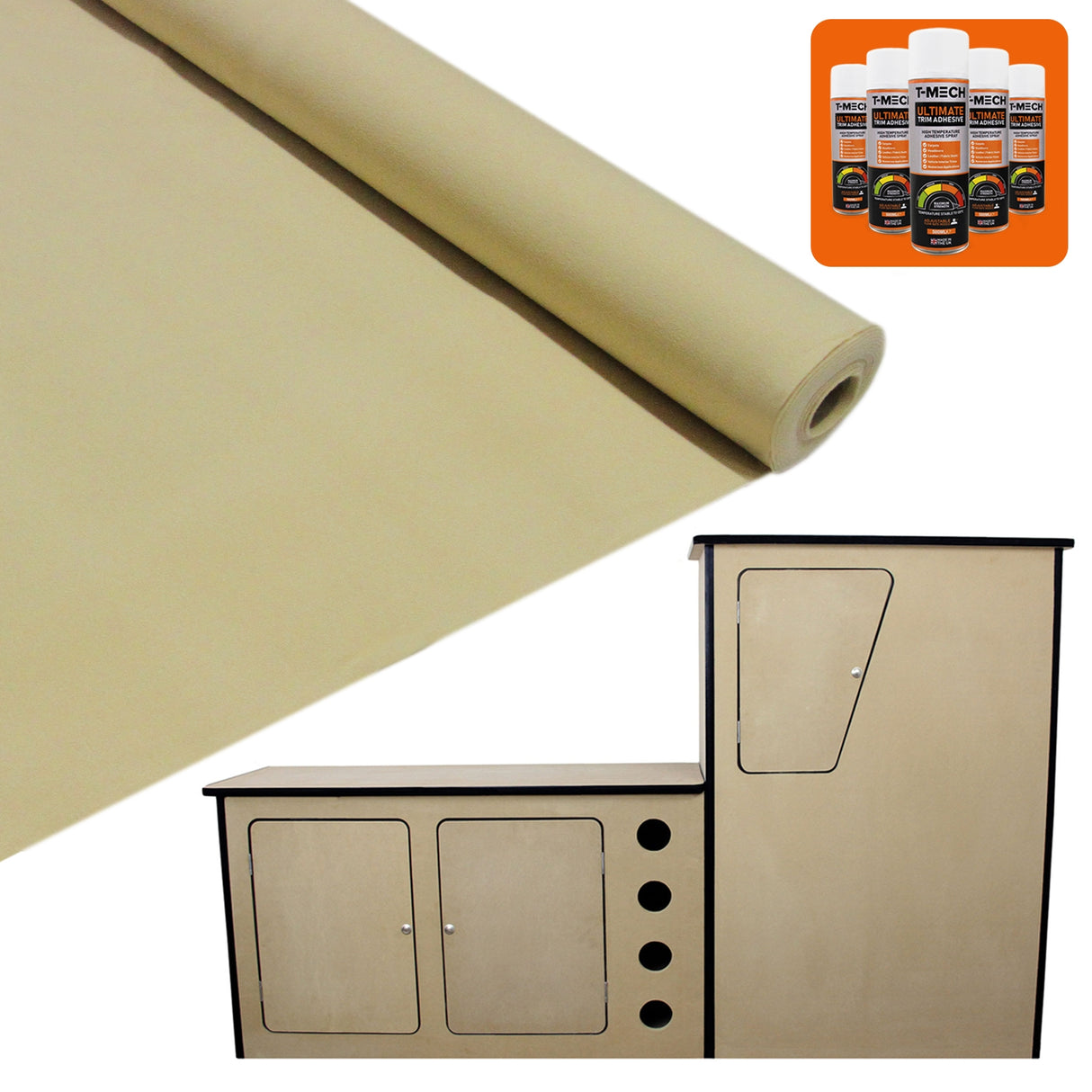11sqm Wheat Van Lining & Glue With Camper Kitchen - Used - Very Good