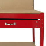 Workbench With Pegboard And Drawer In Red - Used - Good