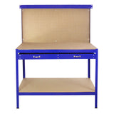 Workbench With Pegboard And Drawer In Blue - Like New