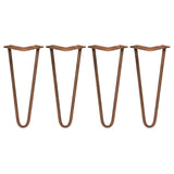4 x 12" Hairpin Legs - 2 Prong - 10mm - Antique Copper - Like New