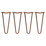 4 x 12" Hairpin Legs - 2 Prong - 10mm - Antique Copper - Used - Very Good