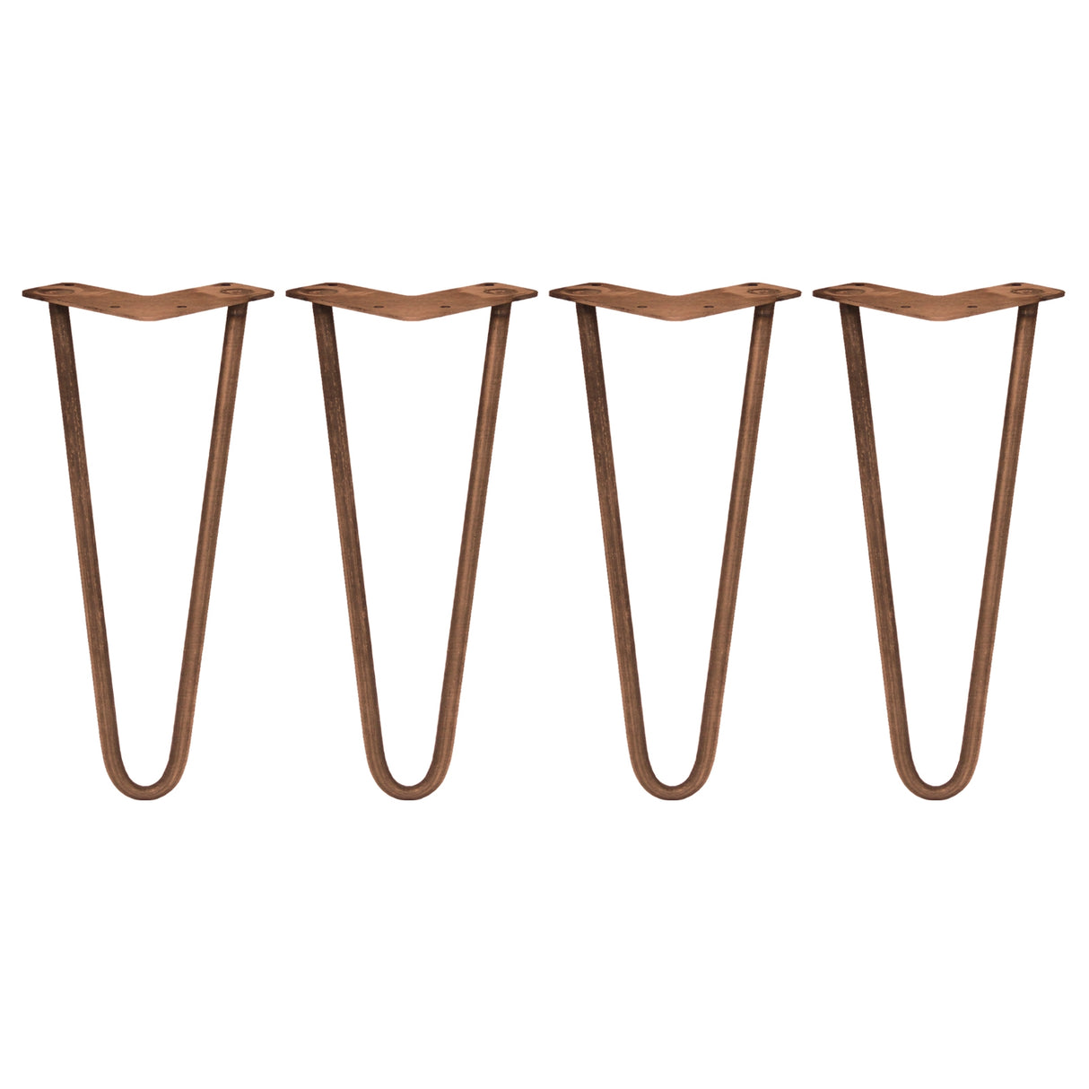 4 x 12" Hairpin Legs - 2 Prong - 12mm - Antique Copper - Used - Acceptable