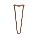 4 x 14" Hairpin Legs - 2 Prong - 12mm - Antique Copper - Like New