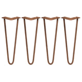 4 x 14" Hairpin Legs - 2 Prong - 12mm - Antique Copper - Like New
