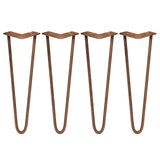 4 x 16" Hairpin Legs - 2 Prong - 10mm - Antique Copper - Used - Good
