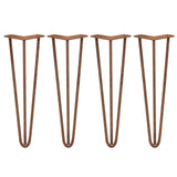 4 x 16" Hairpin Legs - 3 Prong - 10mm - Antique Copper - Used - Acceptable