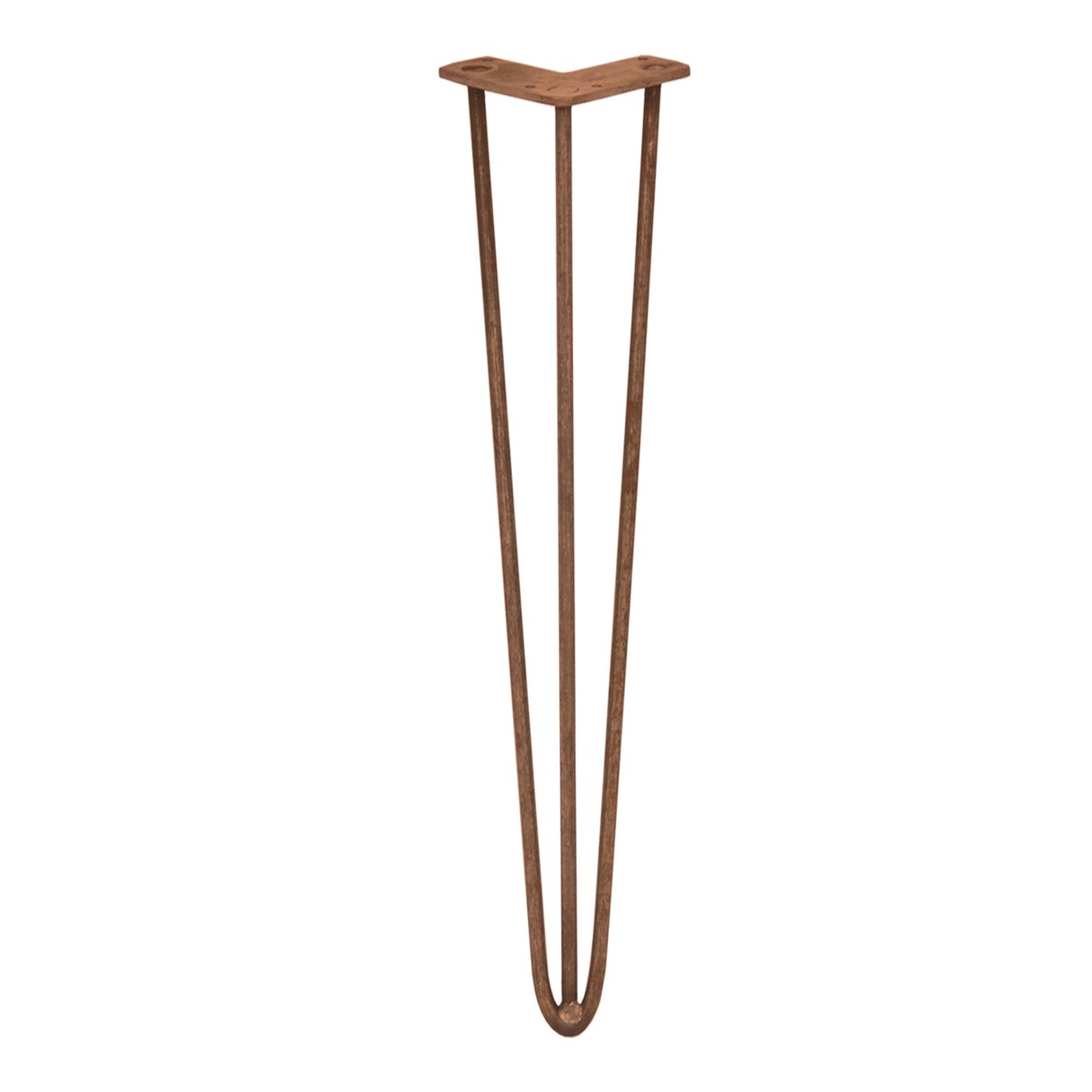 4 x 28" Hairpin Legs - 3 Prong - 12mm - Antique Copper - Like New
