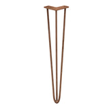 4 x 28" Hairpin Legs - 3 Prong - 12mm - Antique Copper - Like New