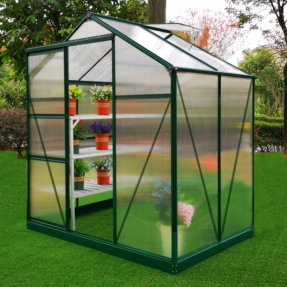 Greenhouse Polycarbonate 6ft x 4ft With Base (Green) - Used - Very Good
