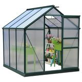 Greenhouse Polycarbonate 6ft x 6ft With Base (Green) - Used - Acceptable