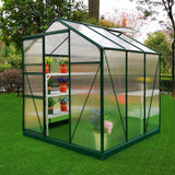 Greenhouse Polycarbonate 6ft x 6ft With Base (Green) - Used - Very Good