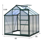 Greenhouse Polycarbonate 6ft x 6ft With Base (Green) - Used - Very Good