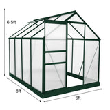Greenhouse Polycarbonate 6ft x 8ft With Base (Green) - Used - Acceptable