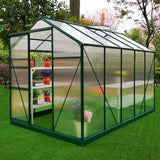 Greenhouse Polycarbonate 6ft x 10ft With Base (Green) - Used - Acceptable