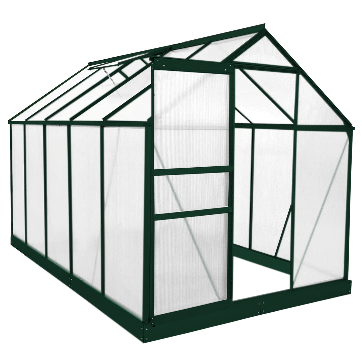 Greenhouse Polycarbonate 6ft x 10ft With Base (Green) - Used - Acceptable