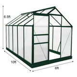 Greenhouse Polycarbonate 6ft x 10ft With Base (Green) - Used - Acceptable