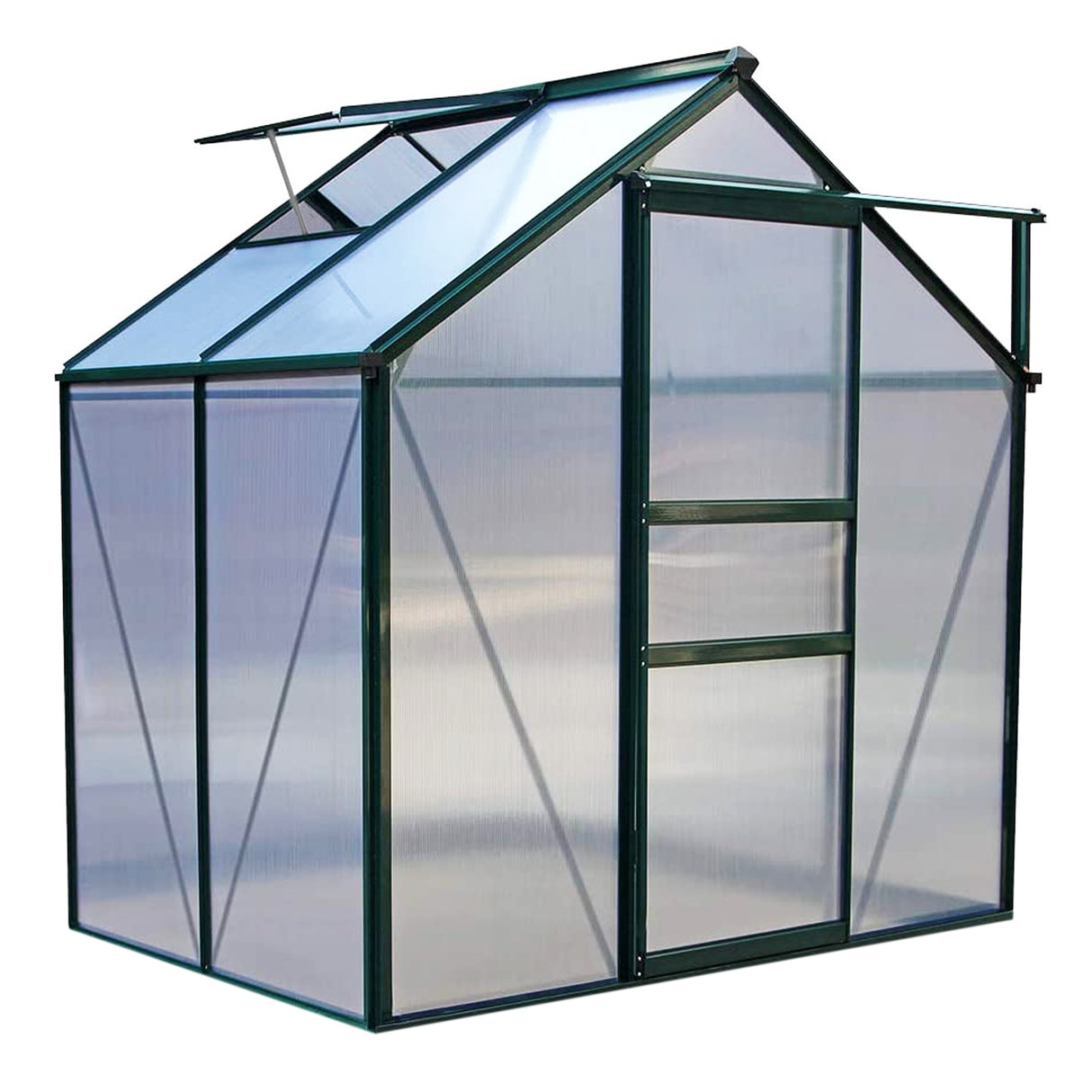 Greenhouse 6ft x 4ft (Green) & Racking - Like New