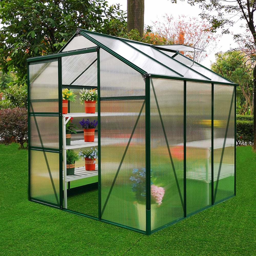 Greenhouse Polycarbonate 6ft x 6ft (Green) - Used - Acceptable