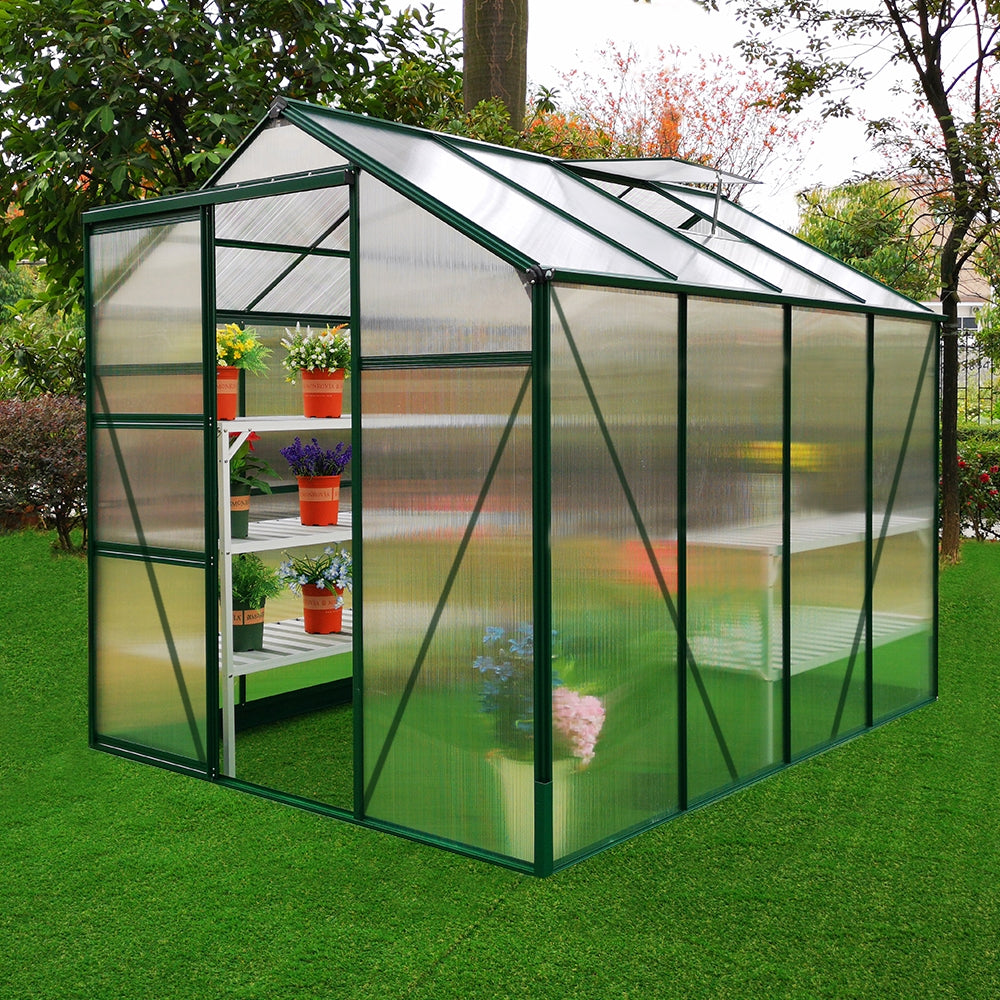 Greenhouse Polycarbonate 6ft x 8ft (Green) - Used - Acceptable