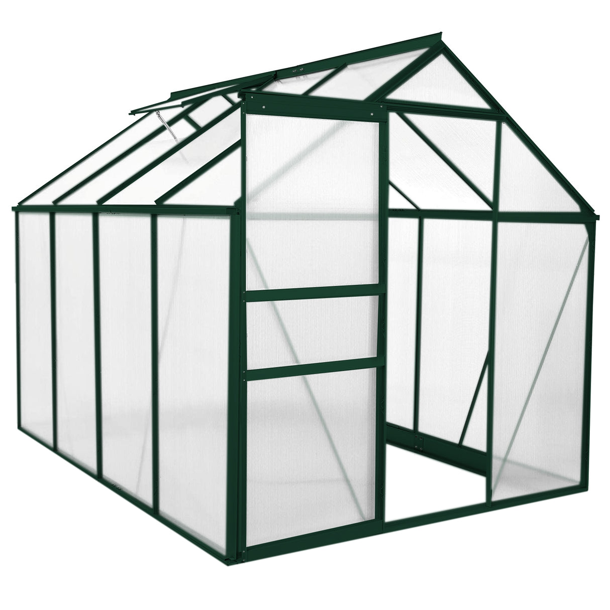 Greenhouse 6ft x 8ft (Green) & Racking - Like New