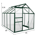 Greenhouse Polycarbonate 6ft x 8ft (Green) - Used - Acceptable
