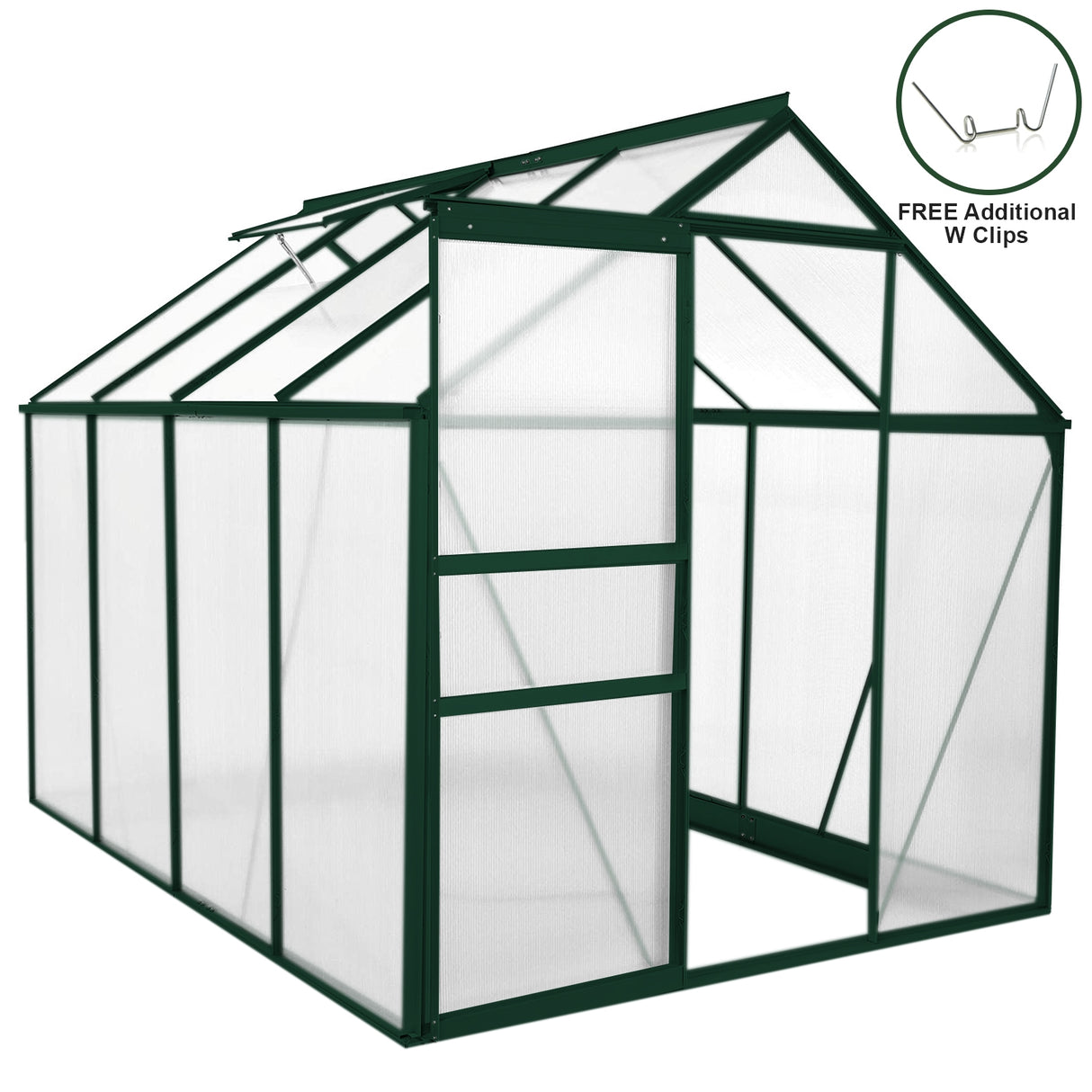 Greenhouse Polycarbonate 6ft x 8ft (Green) - Used - Good