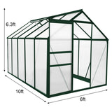 Greenhouse Polycarbonate 6ft x 10ft (Green) - Like New