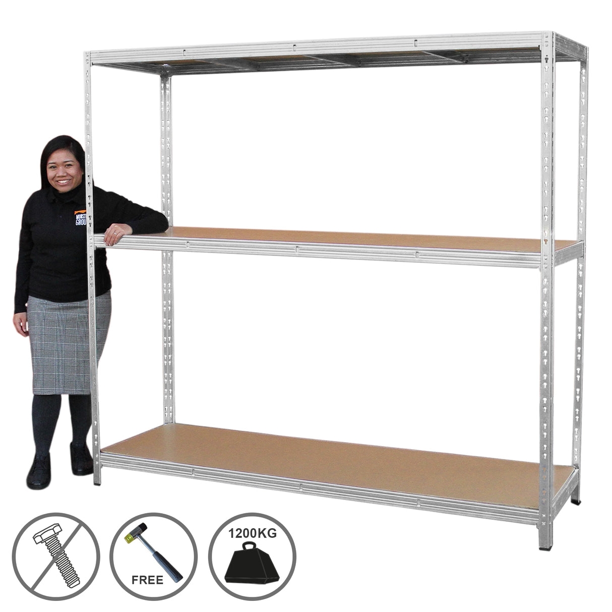 Galvanised Steel Heavy-Duty Racking Unit - Like New