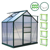 Greenhouse 6ft x 4ft (Green) With Base & Racking - Used - Very Good