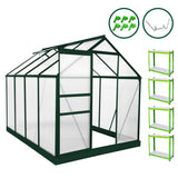 Greenhouse 6ft x 8ft (Green) With Base & Racking - Used - Good