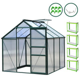 Greenhouse 6ft x 6ft (Green) & Racking - Used - Acceptable