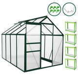 Greenhouse 6ft x 8ft (Green) & Racking - Used - Very Good