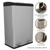 60L Dual Pedal Bin In Stainless Steel - Used - Very Good
