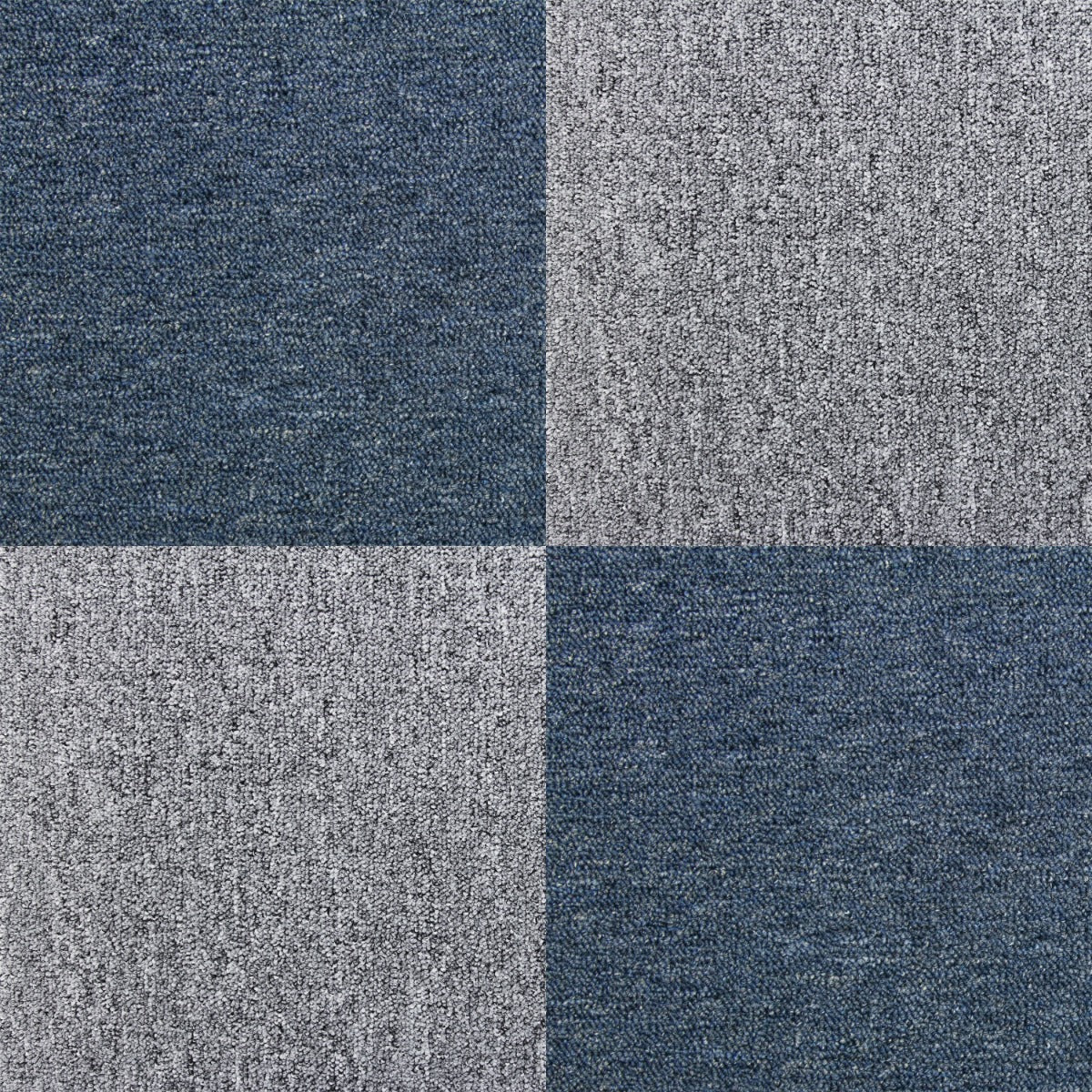 40 x Carpet Tiles 10m2 / Storm Blue & Platinum Grey - Used - Very Good