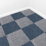 40 x Carpet Tiles 10m2 / Storm Blue & Platinum Grey - Used - Good