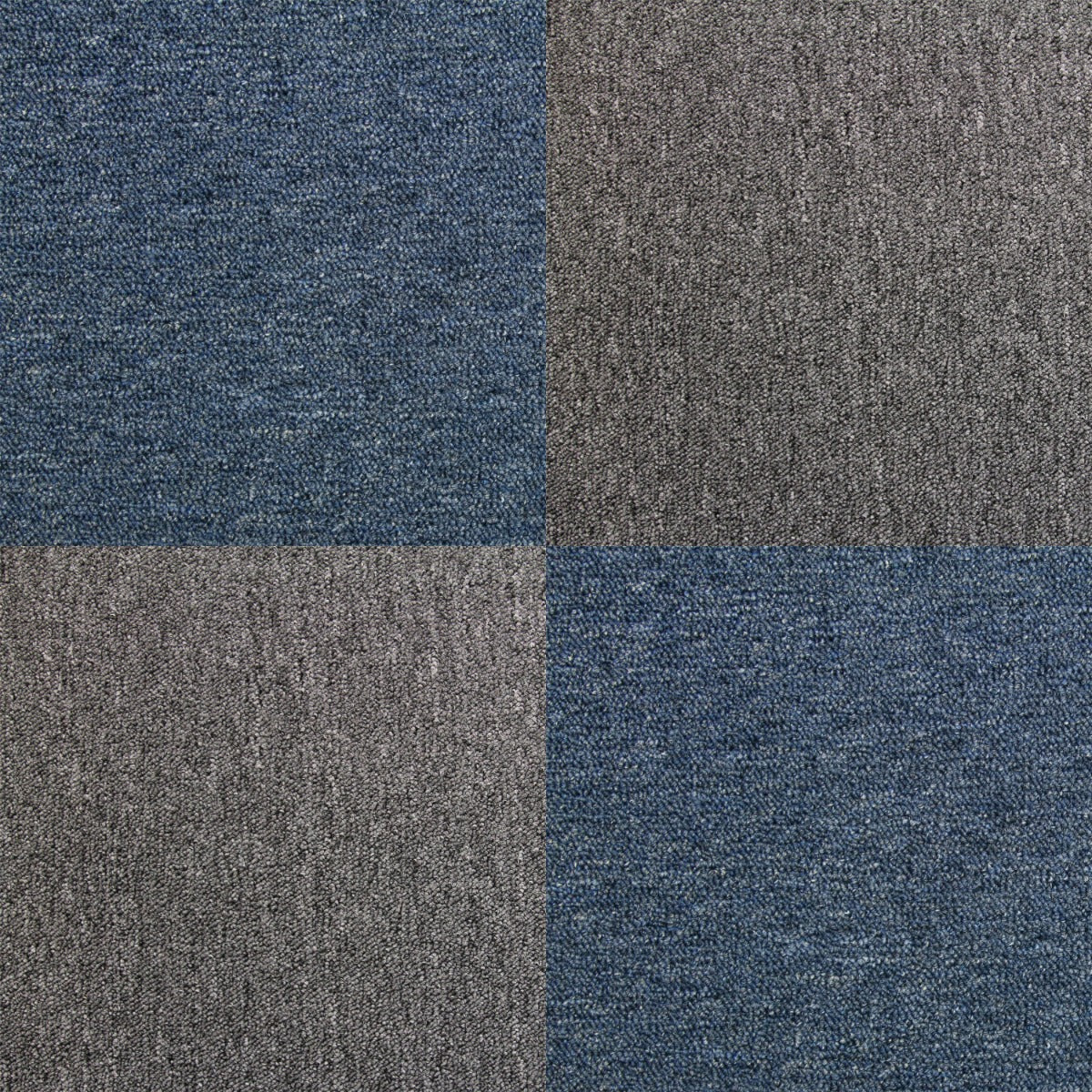 40 x Carpet Tiles 10m2 / Storm Blue & Anthracite - Used - Very Good