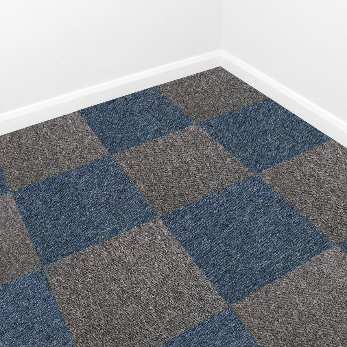 40 x Carpet Tiles 10m2 / Storm Blue & Anthracite - Used - Good