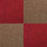 40 x Carpet Tiles 10m2 / Scarlet Red & Sand - Used - Acceptable
