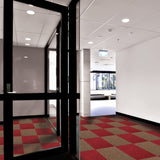 40 x Carpet Tiles 10m2 / Scarlet Red & Sand - Like New