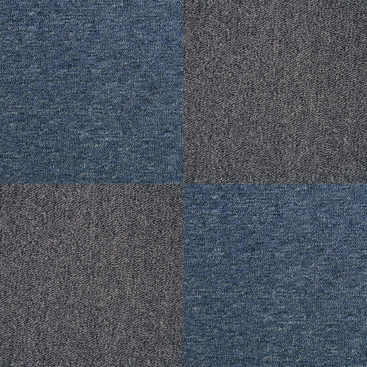 40 x Carpet Tiles 10m2 / Storm Blue & Charcoal Black - Like New