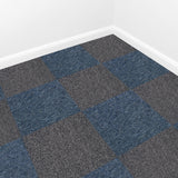 40 x Carpet Tiles 10m2 / Storm Blue & Charcoal Black - Like New