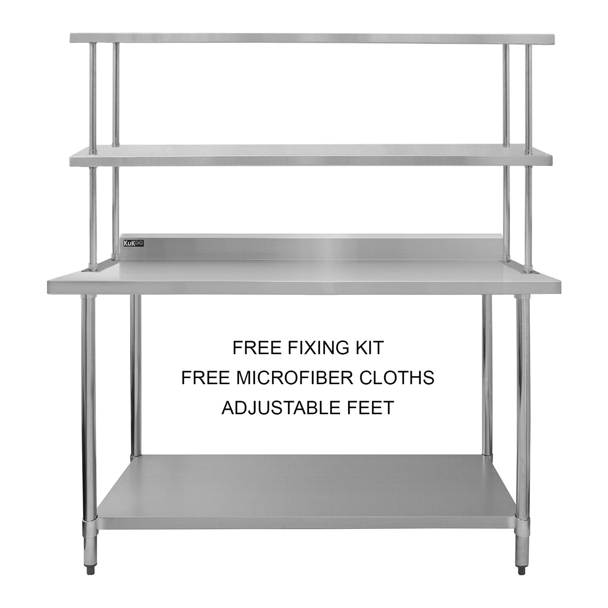 5ft Catering Bench With Double Over-Shelf - Used - Good