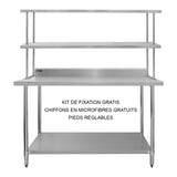 5ft Catering Bench With Double Over-Shelf - Used - Acceptable