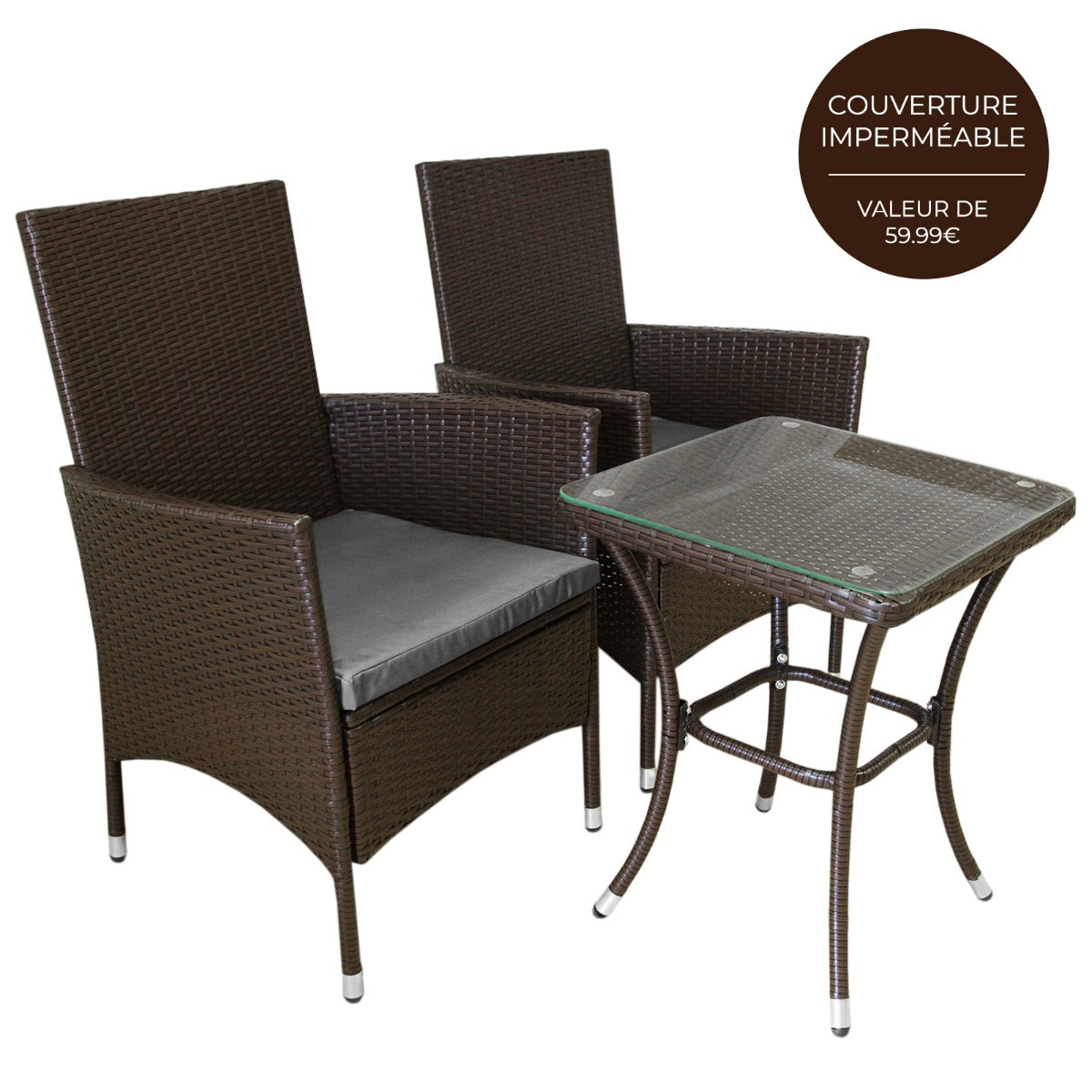 Jardí Rattan Bistro Set Brown - Used - Good