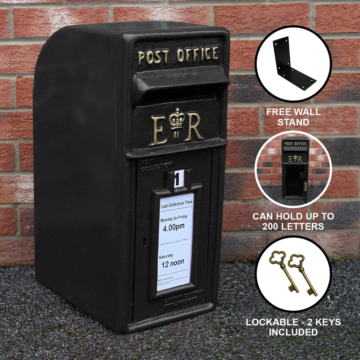 Black Royal Mail Post Box - Used - Very Good